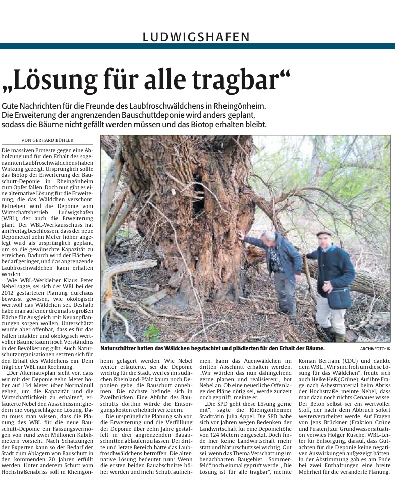 LU MA Zeitungsartikel Rheinpfalz 20191019